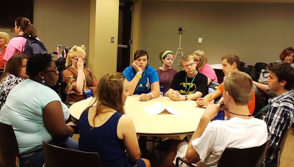 Missouri Youth Leadership Forum Delegates Group Discussions with Mentor