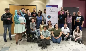 22 people smile for the camera in Arizona